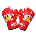 1pair Kids Boxing Gloves, for Children 2-11 Youth Boys Girls Toddler PU Cartoon Sparring Training Boxing Gloves for Kickboxing, Punch Bag, Focus Pads(Red)