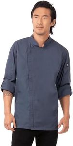 Chef Works Men's Hartford Chef Coat, Blue, Medium