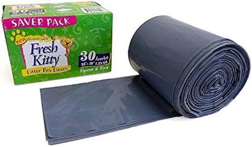 30 Count Fresh Kitty Litter Box Liners Super Thick, Durable, Easy Clean Up Jumbo Scented, Bags with Ties for Pet Cats