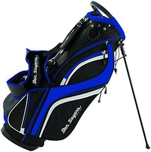 Ben Sayers | Golf Stand Bag DLX | Black and Blue | 8.5-Inch Top Cuff