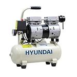 Hyundai Low Noise Electric Air Compressor, 550W Air Compressor, 4CFM, 100PSI Oil Free Air Compressor, 8 Litre Tank Capacity, 2 Year Warranty, Quick Release Fittings UK 13 Amp Plug, White