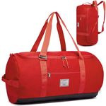 Lyweem Sports Gym Bag Women - Large 60L Travel Duffle Bag with Shoes Compartment, Carry on Duffel Bag for Weekender Overnight, Red