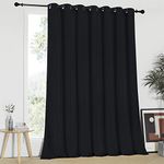 NICETOWN Black Curtain for Patio Door Extra Wide Energy Save Sliding Glass Door Drape for Curtain Rod, Room Divider Curtain, Vertical Blinds (Black, 100 inches Width x 95 inches Length)