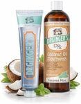 Dr Ginger’s Coconut Oil Oral Care Bundle, Coconut Mint (Toothpaste 4oz + Mouthwash 14 fl oz) – Fluoride-Free Toothpaste + Alcohol-Free Oil Pulling Mouthwash, Organic Coconut Oil + Xylitol