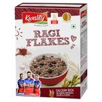 Kwality Ragi Flakes 375g | Naturally Gluten-Free, High in Fiber, Calcium & Iron | A Delicious, Nutritional Breakfast with Essential Nutrients | No Preservatives, Colors, or Flavours.