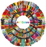 447 Color Embroidery Floss Cross Stitch Threads Cotton Rainbow Color Embroidery Floss Color Palettes Bracelets Floss 8m Crafts Floss Mixed Color Embroidery Thread for Friendship Bracelets DIY Crafts