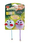 Hartz Cattraction Bell Mouse Cat Toy with Two Silver Vine & Catnip Sisal Mice - 2 Pack, All Breed Sizes