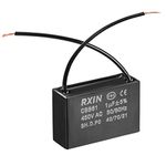 sourcing map Ceiling Fan Capacitor CBB61 1uF 450V AC 2 Wires Metalized Polypropylene Film Capacitors 36.5x11x24.5mm for Water Pump Motor Generator