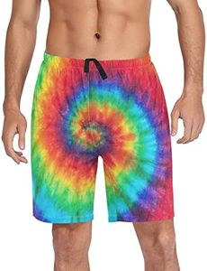 Ollabaky Pajama Shorts for Men Pjs Bottoms Sleep Shorts Lounge Wear Pajama Pants with Pocket, Multi- Tie Dye, X-Large