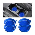 TSUGAMI Bling Car Cup Holder Coaster, 4 Pack Universal Insert Coasters with Crystal Rhinestone, Silicone Non-Slip Shockproof Drink Mat, Car Interior Accessories Fashion Decor for Women Girl (Blue)