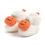 LSFYSZD Infant Halloween Christmas Booties Pumpkin furry Fleece Slippers Soft Newborn Winter Warm Fleece Slippers Snow Boots