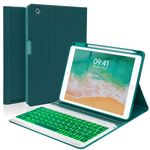 Keyboard case for iPad 5th/6th Generation 2017/2018, 9.7 Inch iPad Air 2 Case with Keyboard, Removable Backlit Keyboard Detachable, Folio Smart Cover, Tablet Case with Pencil Holder