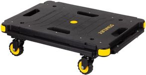 Stanley SXWT-PC531-SP Flat Folding Platform Cart with 137 kg Capacity, Polypropylene, Interlocking, with 360 Degree Swivel Caster Wheels, Black and Yellow, (40 x 40 x 100 cm)