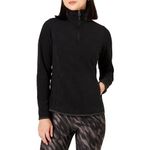 Amazon Essentials Women's Classic-Fit Long-Sleeve Quarter-Zip Polar Fleece Pullover Jacket - Discontinued Colours, Black, S