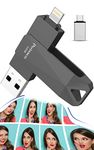 Apple MFi Certified Photo Stick for iPhone 512GB Flash Drive for iPhone, USB Flash Drive for iPhone Thumb Drive, iPhone-Memory-Stick for iPad/iPhone/Computer Picture Keeper Hard Drive-Black