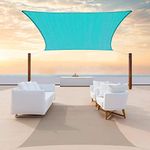 ColourTree 14' x 18' Turquoise Rectangle Sun Shade Sail Canopy Awning Fabric Cloth Screen CTAR1418 - UV Block UV Resistant Heavy Duty Commercial Grade - Outdoor Patio Carport - (We Make Custom Size)