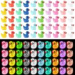 GSrenyu 200 Pcs Mini Resin Ducks Mini Ducks Glow in The Dark Ducks Tiny Ducks Resin Ducks Small Ducks Mini Resin Animals Little Ducks Miniature Ducks for Garden Aquarium Dollhouse Party (2 Styles)