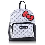 Hello Kitty Face Print 10" Mini Backpack with Bow, White