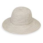 Wallaroo Hat Company Women’s Petite Scrunchie Sun Hat – UPF 50+, Ultra-Lightweight, Packable for Every Day, Designed in Australia, Natural/Brown Dots