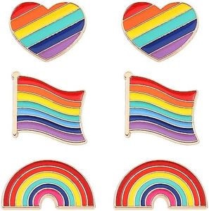 PLABBDPL Broche Arcoiris, 6pcs Pines Arcoíris, Pin LGBT, LGBT Pin, LGBT Rainbow, Broche Orgullo Gay, Pin Orgullo Gay, Pin del Orgullo Gay, para Suéteres, Bufandas, Vestidos, Trajes, Mochilas
