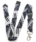 SPIRIUS Flowers Lanyard Neck Strap for Phone, ID Badge Holder, Key Holder Keychain (Music Keyboard)