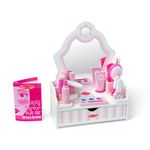 Melissa & Doug Wooden Beauty Salon Play Set With Vanity and Accessories (18 pcs) - Pretend Hair Salon, Fashion Role Play Set For Kids Ages 3+, , 15 . 5 " H x 12 " W x 6 " L, Multicolor