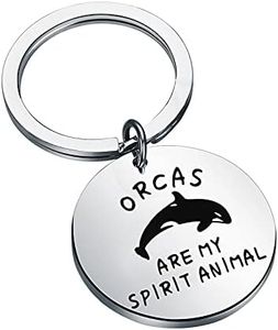 Lywjyb Birdgot Orcas are My Spirit Animal Keychain Killer Whale Gift Funny Animal Lover Gift, Silver, 1.18inch