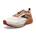 Brooks Men's Cascadia 16 Trail Running Shoe, White/Biscuit/Rooibos, 10
