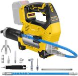 Kistrba Cordless Grease Gun for Dewalt 18V 20V Max Battery (No Battery), Brushless Motor, 12000 PSI High Pressure, 170g/min, 60cm Hose, with LED Light, 3-Speed Control, for Tractors Trucks Machinery