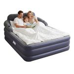 JEASONG Inflatable Mattress with Headboard & Pump, 52cm High Raised Air Bed Quick Inflation Blow Up Mattress, King Size Airbed for Guest, Home, Travel, Blow Up Bed Air Mattress Double 203X152+52cm