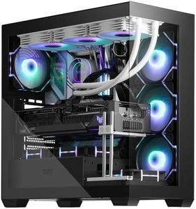 darkFlash ATX Mid-Tower PC Case, Pre-Install 4 PWM ARGB Fans Computer Case, Full View Dual Tempered Glass Gaming PC Case, Type C Port, Supports up to 360mm Water Cooling Radiator, Black(DS900)