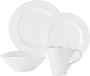 Portmeirion Sophie Conran White 4 Piece Place Setting | Dinner Plate, Salad Plate, Cereal Bowl, and Mug | Made from Porcelain | Microwave and Dishwasher Safe
