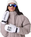 NEWFINE Stay Warm Stylish Ski Mittens - Outdoors Waterproof Winter Gloves for Men & Women |Skiing, Snowboarding & Snow Sports | Breathable & Warm Fleece Lining (White,Large)