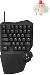 LEMOKEY X0 One Handed Gaming Keyboard, 35 Keys North-Facing Red Backlit Wired QMK Keypad, Silicone Palm Rest, Shine-Through Double-Shot Keycaps with Linear Red Mechanical Switch for Windows/Linux