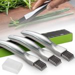 Shred Silk The Knife, 2024 New Stainless Steel Chopped Green Onion Knife, Kitchen Vegetable Cutter Sharp Scallion Shredding Cutter Shred Knife Household Multifunctional Food Slicer Gadget (3Pcs)