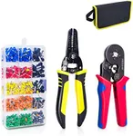 KOTTO Ferrule Wire Terminal Block Crimping Tool Plier Tool Kit Set with 860 Ferrules, Wire cutter, Storage Bag, UL Color AWG Guidelines, Industry Standard Coded Ferrules