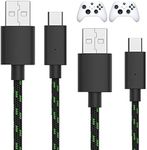 TALK WORKS Controller Charger Cord for Xbox Series X - 2 Pack 10 ft Nylon Braided USB C Charging Cable - Also Android Compatible with Samsung Galaxy, PS5