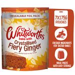 Whitworths Crystallised Fiery Ginger | 7 X 175g | Fine Ginger Crystals | Perfect for Vegan Baking & Cooking | GMO-Free Baking Supplies