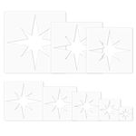 Umichen Large Star Stencil for Painting Template Bling Star Template Reusable Plastic Stencils,for Home Decoration Arts Paper Fabric Flag (8 Size)