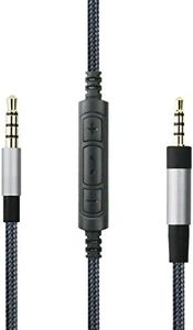 Audio Replacement Cable with in-Line Mic Remote Volume Control Compatible with Sennheiser PXC550, PXC480 Headphones, Audio Cord Compatible with Samsung Galaxy Huawei Android