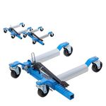 KATSU Tools Heavy Duty Car Wheel Skates Dollies Set of 2, Each Capacity 680kg, Max. 30cm Tyre Width, Aluminum Alloy Roller, Vehicle Positioning Jack Tyre Lift Trolley