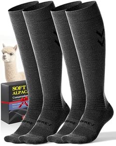 Bbfrey Soft Alpaca Compression Socks for Men & Women 18-25 mmHg - Microfiber Knit Alpaca Wool Socks for Hiking Travel Flying