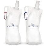 Survivor Filter 1L Clear Collapsible Water Bottle Travel - Squeeze, Foldable - BPA-Free - 2 x 33oz