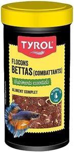 Tyrol - Flocons pour Poissons - Nourriture Poisson Aquarium - Nourriture pour poissons Complète à base d'Ingrédients de Qualité - Renforce les Couleurs des Poissons - Nourriture Poisson Betta 100 Ml