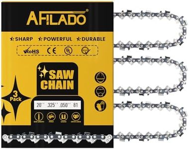 3 Pack 20 Inch Chainsaw Chain 81 Drive Links, .050" Gauge, .325" pitch, Semi-Chisel Chain Saw Chains for Husqvarna, Craftsman, Poulan, Greenworks and More Chainsaw Brands