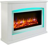 Endeavour Fires Danby Electnic Fireplace Suite 48" and Realistic Flame Effect Fire with 7 Day Programmable Remote Control In an Off White Surround