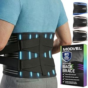 Modvel Back Brace for Lower Back Pain Women and Men – Lumbar Support Belt for Sciatica, Herniated Disc, Muscle Strain – Adjustable Breathable Work Brace with 6 Stays – Support for Posture– Size XXXL