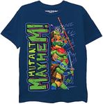 Teenage Mutant Ninja Turtles Boys' Big TMNT Mutant Mayhem Movie Character T-Shirt-Leo, Donnie, Raph, Mikey, Navy, 4-5