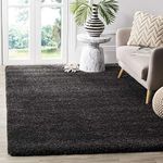 Safavieh Milan Shag Collection Area Rug - 8' x 10', Dark Grey, Solid Design, Non-Shedding & Easy Care, 2-inch Thick Ideal for High Traffic Areas in Living Room, Bedroom (SG180-8484)