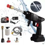 Ebooine Cordless Pressure Washer, 30Bar Pressure Water Spray Gun, 48V Lithium Battery Lasting for 60 Mins with Fully Charged, Portable High Pressure Car Washer for Car/Fence/Wall/Deck Cleaning